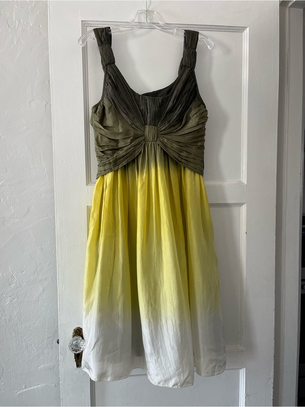 NWT Hoss Intropia Ombre Yellow-White Dress with Olive Bodice
